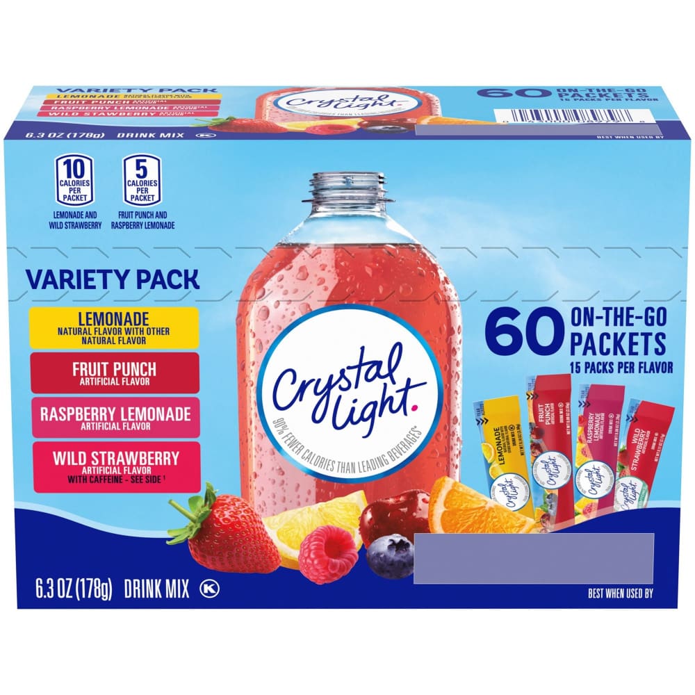 Crystal Light Powdered Drink Mix Variety Pack 60 ct. - Crystal