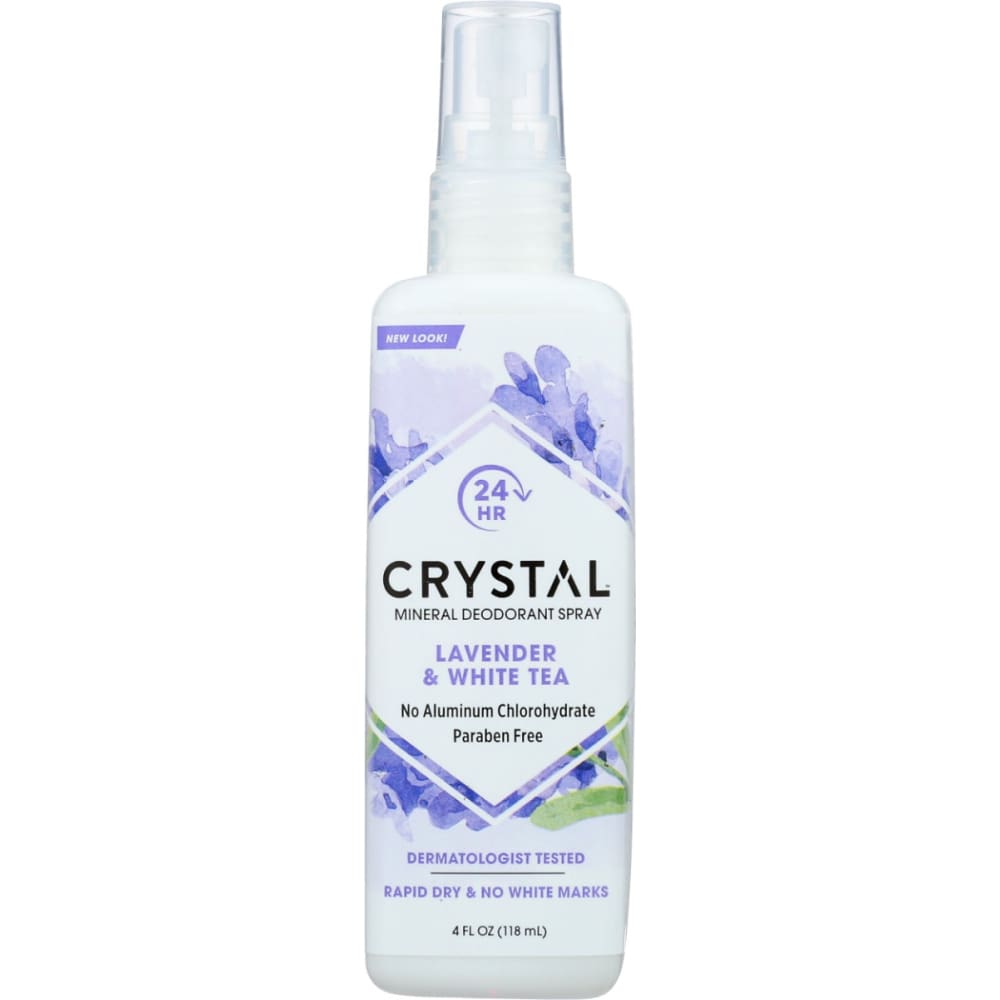 CRYSTAL: Mineral Deodorant Spray Lavender and White Tea 4 oz (Pack of 5) - Beauty & Body Care > Deodorants & Antiperspirants > Deodorant