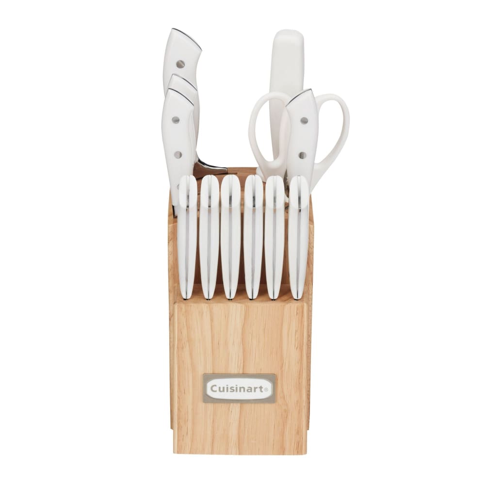 Cuisinart Cuisinart Classic 13-Pc. White Stainless Steel Knife Block Set with 9-Knives Sharpening Steel and All-Purpose Shears -
