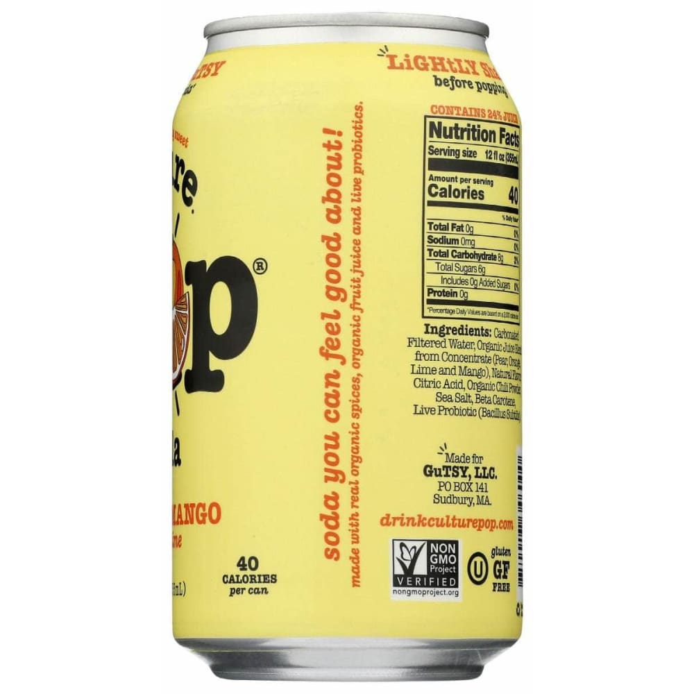 Culture Pop Grocery > Beverages > Sodas CULTURE POP: Orange Mango Chili & Lime Probiotic Soda, 12 fo