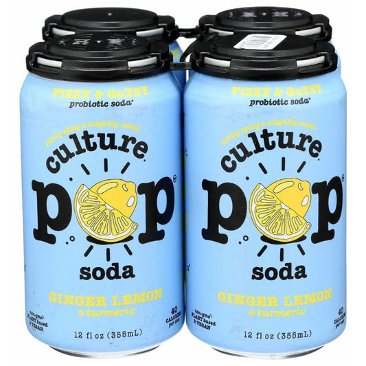 CULTURE POP Culture Pop Soda Probiotic Ginger Lemon 4Pk, 48 Fo
