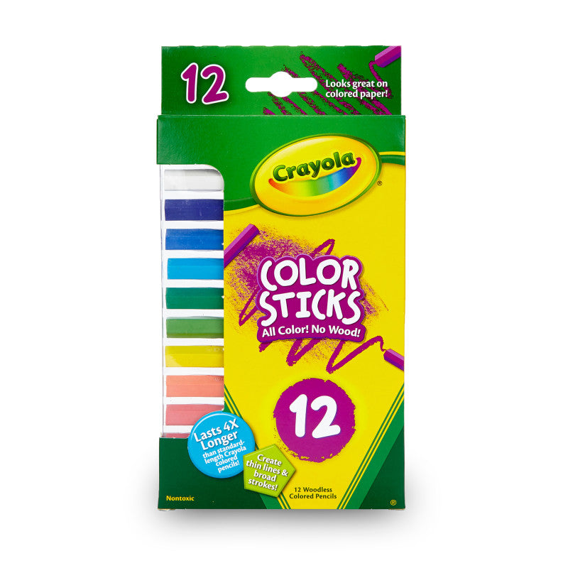 Color Sticks 12 Count All Color No Wood (Pack of 6)