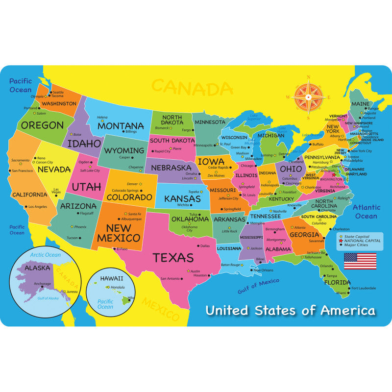 Welcome Mat Usa Map 15.5X23.5In (Pack of 3)
