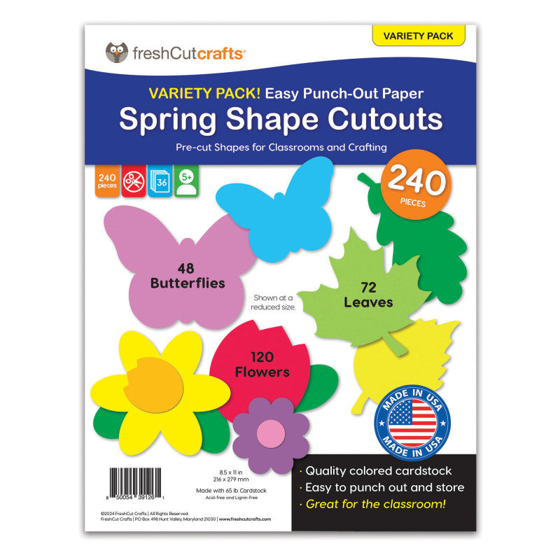 Spring Paper Cutouts 240 Pieces