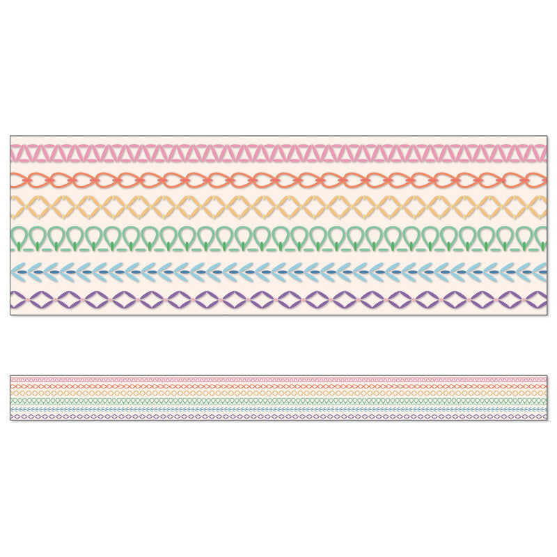 Rainbow Stitched Border Crafty & Cool (Pack of 10)