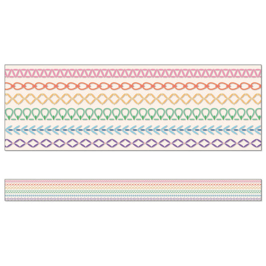 Rainbow Stitched Border Crafty & Cool (Pack of 10)