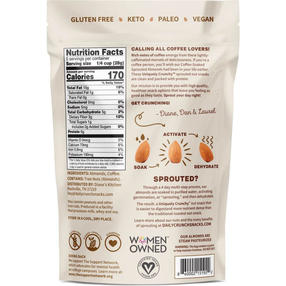 DAILY CRUNCH Daily Crunch Almonds Sprt Coffee Soak, 5 Oz