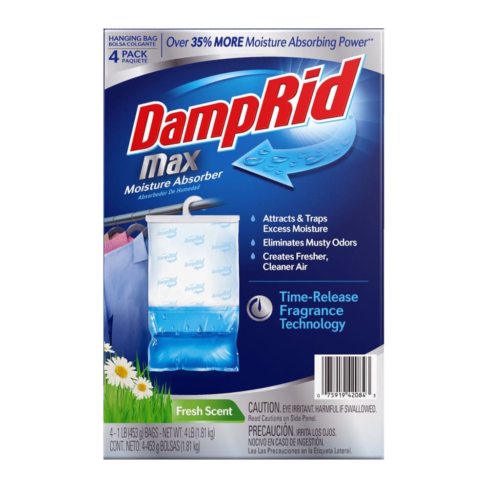 DampRid Max 4-Pack Fresh Scent Moisture Absorbing Hanging Bags - Home/Home/Storage & Organization/Garage & Utility/ - Unbranded