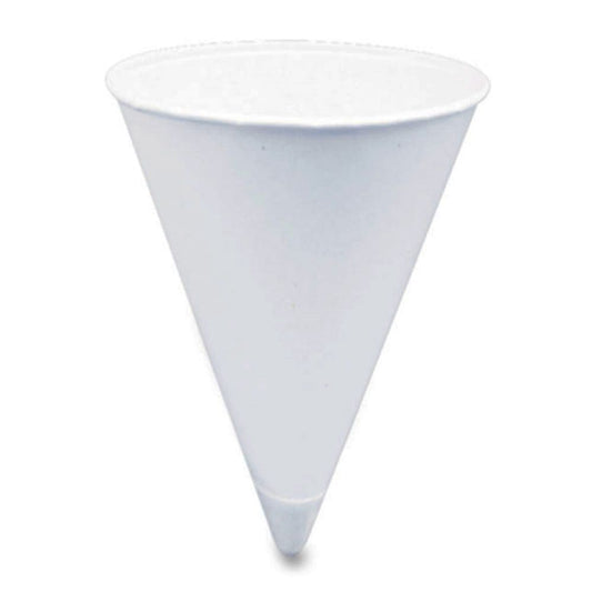 Dart Cone Water Cups Cold Paper 4 oz. White (5000 ct.) - Commercial Paper Goods & Disposables - Dart