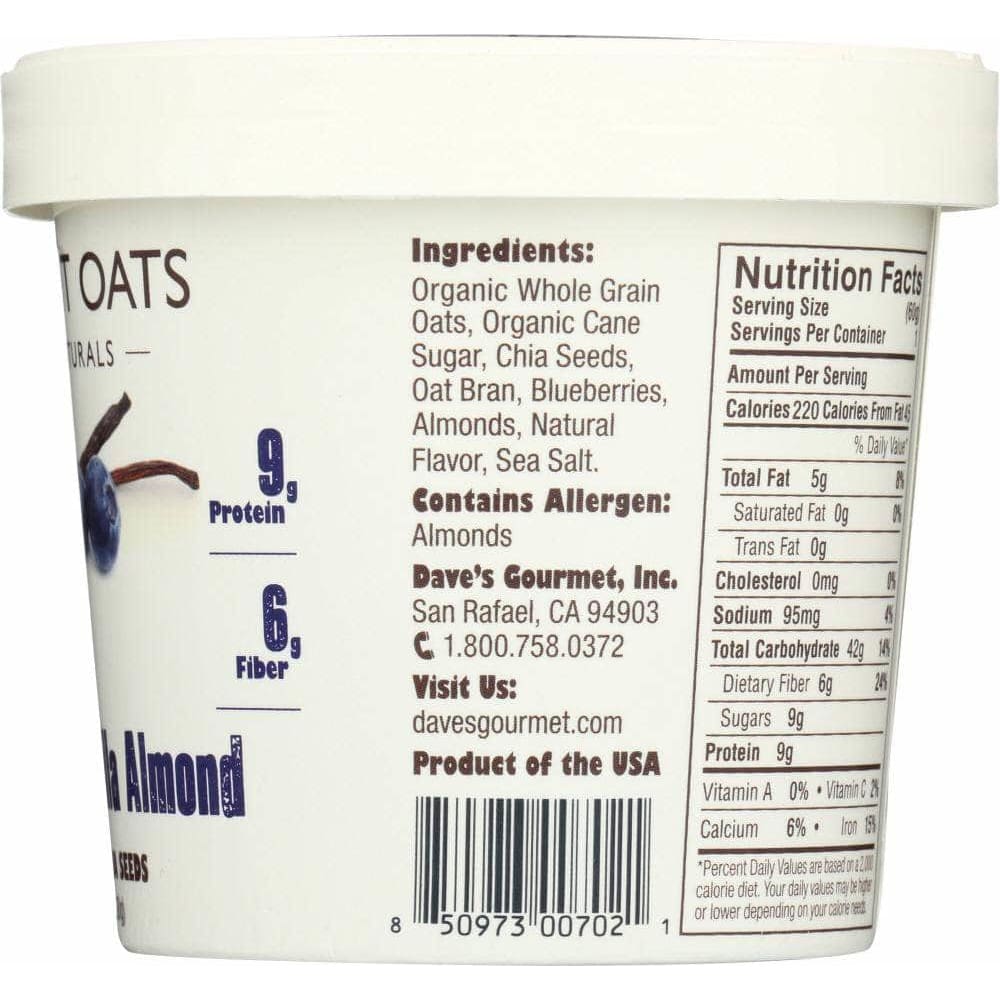 Daves Gourmet Daves Gourmet Oats in Cup Blueberry Vanilla Almond, 2.1 oz