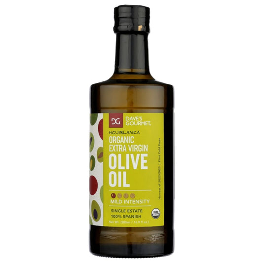 DAVES GOURMET: Organic Hojiblanca Extra Virgin Olive Oil 500 ml - Grocery > Cooking & Baking > Cooking Oils & Sprays - DAVES GOURMET