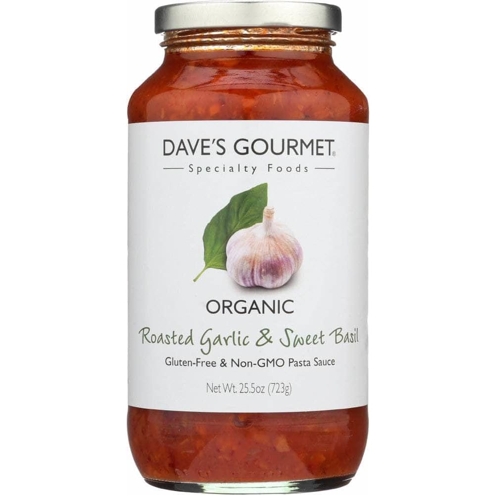 Daves Gourmet Dave's Gourmet Organic Roasted Garlic and Sweet Basil Pasta Sauce, 25.5 Oz