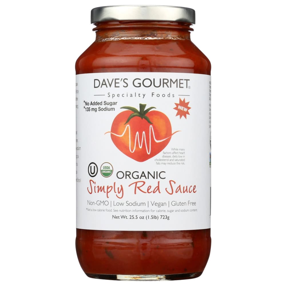DAVES GOURMET: Simply Red Sauce 25.5 oz (Pack of 3) - Grocery > Meal Ingredients > Sauces - DAVES GOURMET