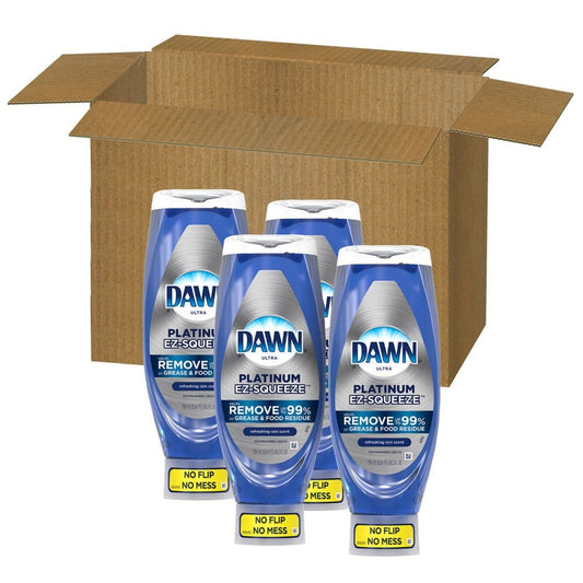 Dawn EZ-Squeeze Platinum Liquid Dish Soap Refreshing Rain Scent (24.3 fl. oz. 4 pk.) - Cleaning Supplies - ShelHealth