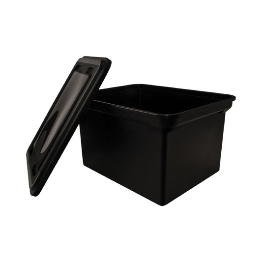 File Tote With Lid Black