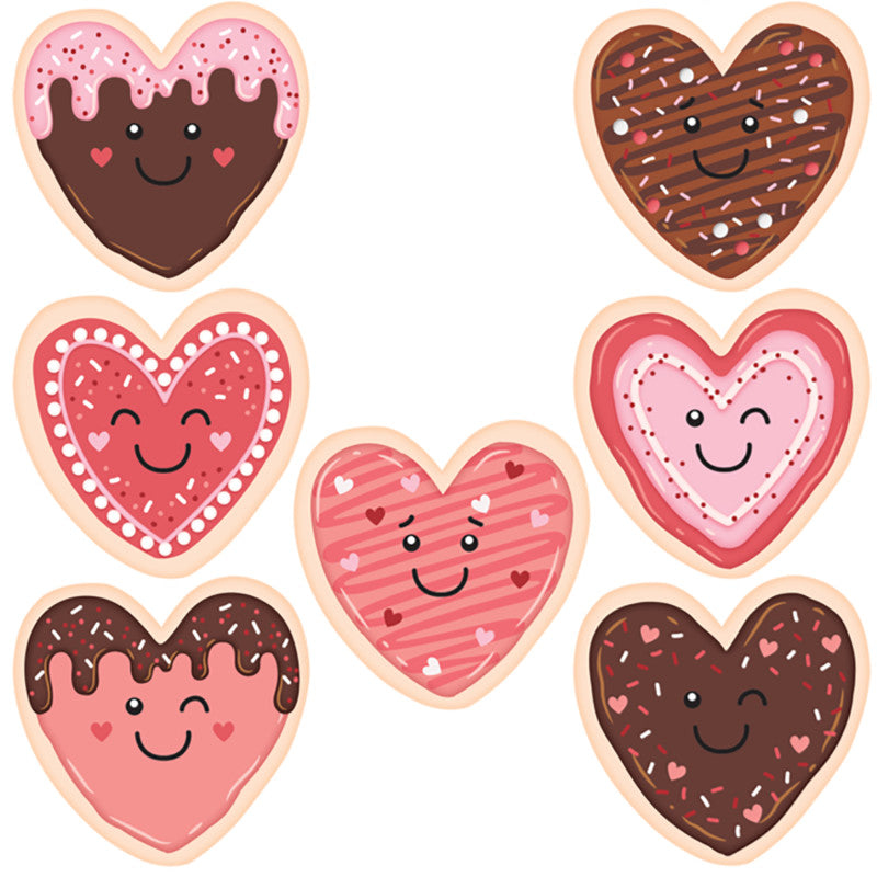 Frosted Heart Cookies Accents (Pack of 8)