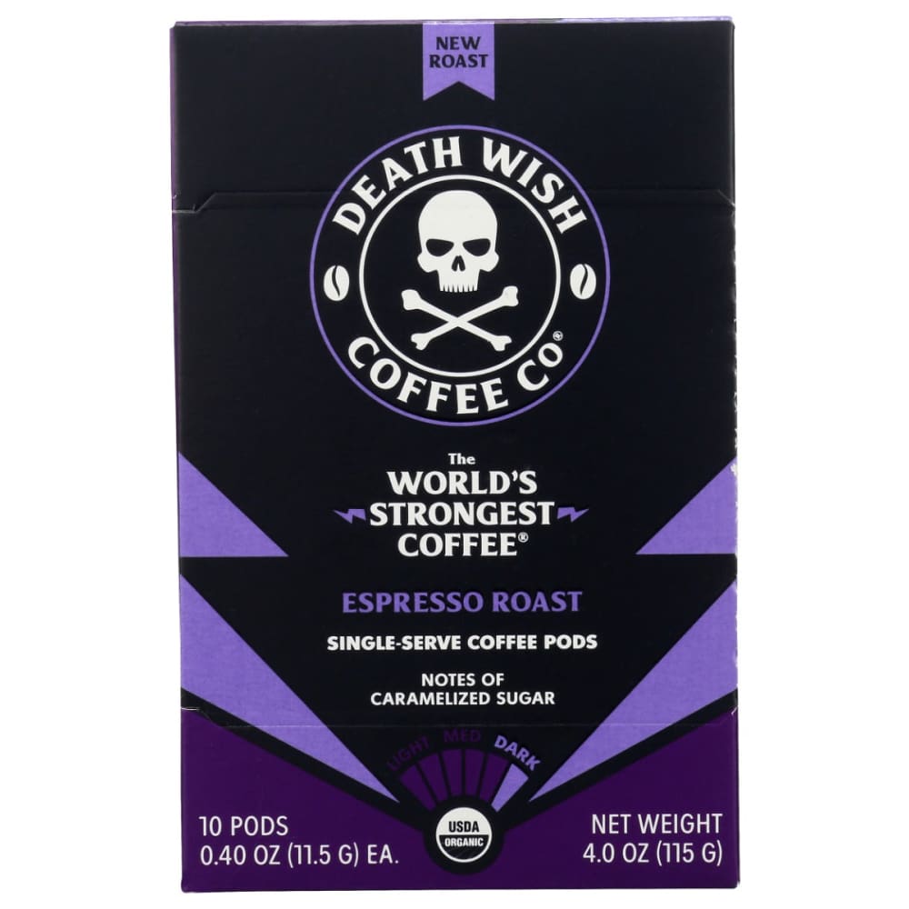 DEATH WISH COFFEE: Coffe Ss Esprss Rost Org 10 CT - Grocery > Beverages > Coffee Tea & Hot Cocoa - DEATH WISH COFFEE