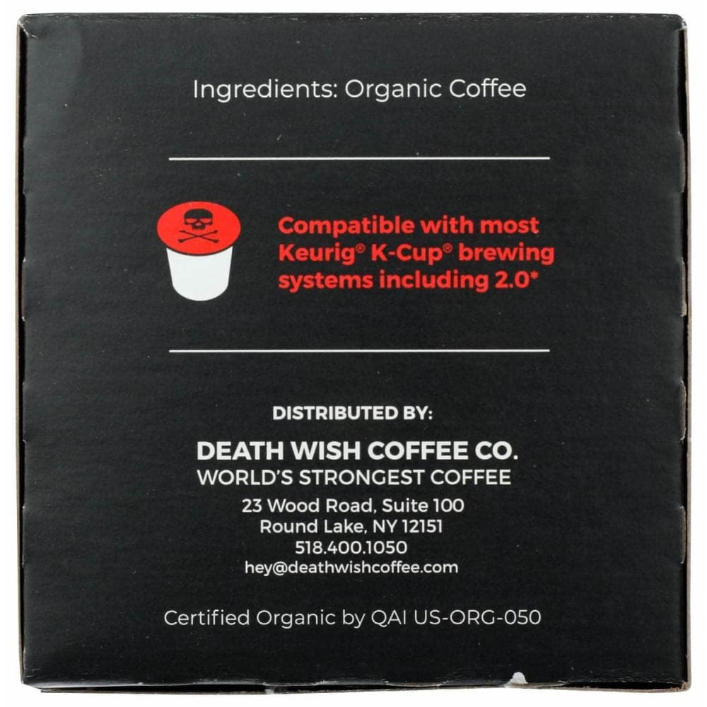 DEATH WISH COFFEE Death Wish Coffee Dark Roast Death Cups, 10 Cp