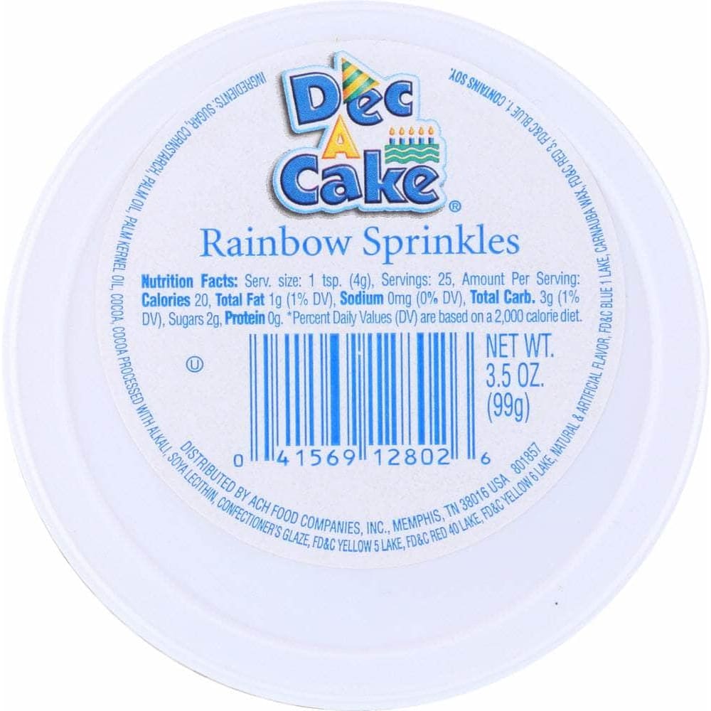 Dec A Cake Dec A Cake Rainbow Sprinkles Cup, 3.5 oz