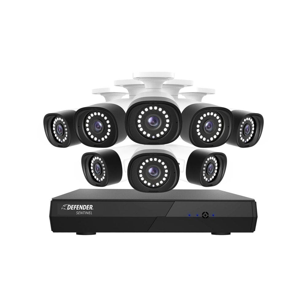 Defender Sentinel 4K Ultra HD POE Wired 1TB NVR Security System With 8 Metal Cameras Smart Human Detection Color Night Vision & Mobile App -