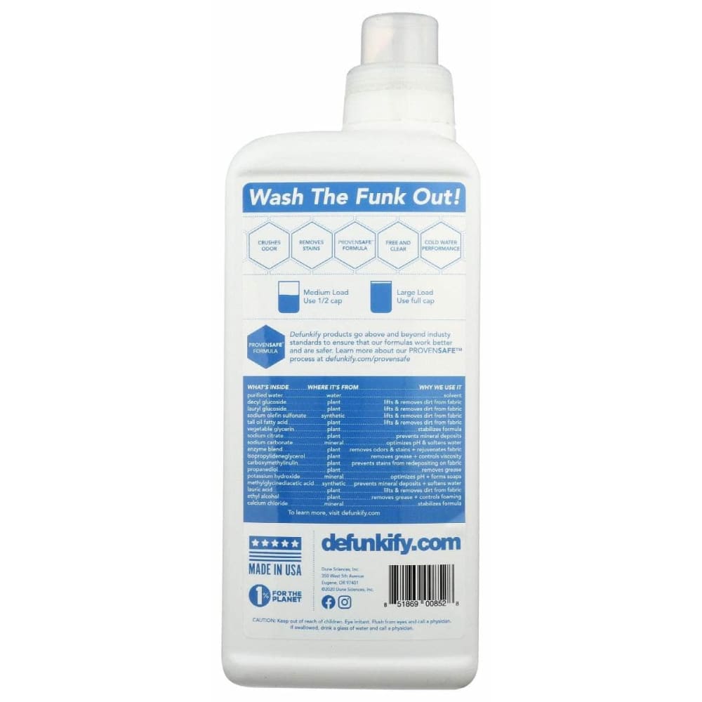 DEFUNKIFY Home Products > Laundry Detergent DEFUNKIFY: Detergent Liqud Free Clea, 37.7 fo