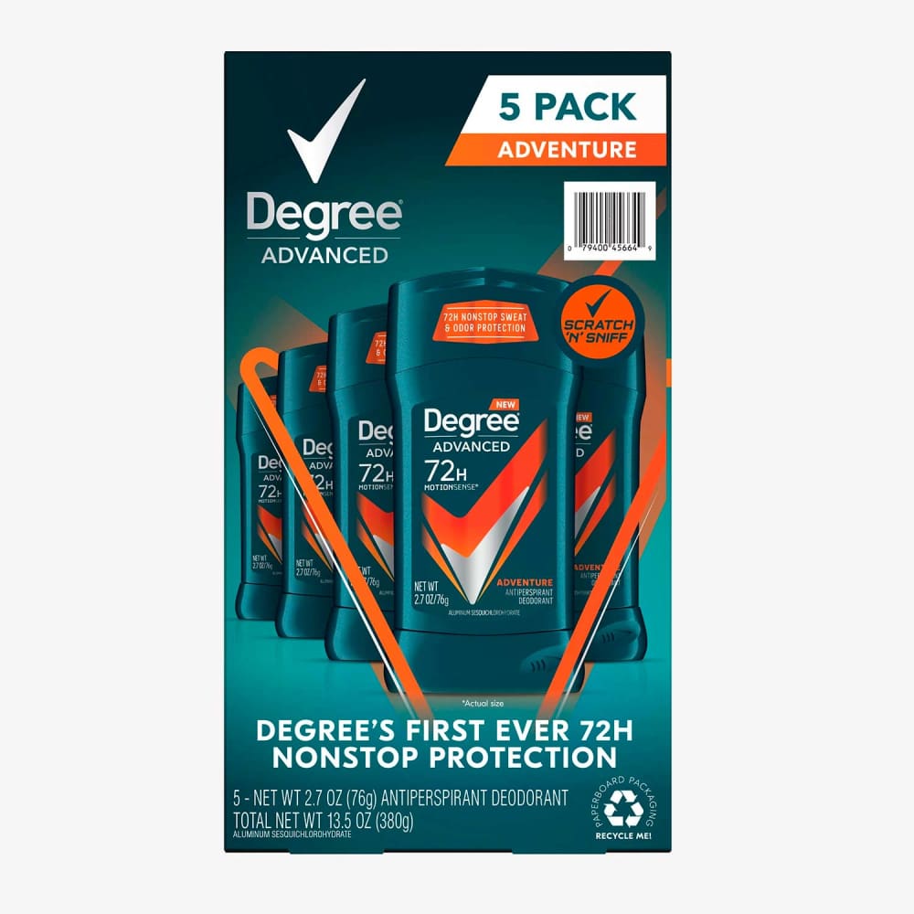 Degree Men Advanced Protection Anti-Perspirant Adventure - 5 Pack - 2.7 Oz - Stick - Degree