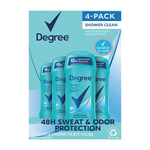 Degree Shower Clean 48-Hour Antiperspirant Deodorant Invisible Solid 4 pk./2.6 oz. - Home/Personal Care/Deodorants & Antiperspirants/ -