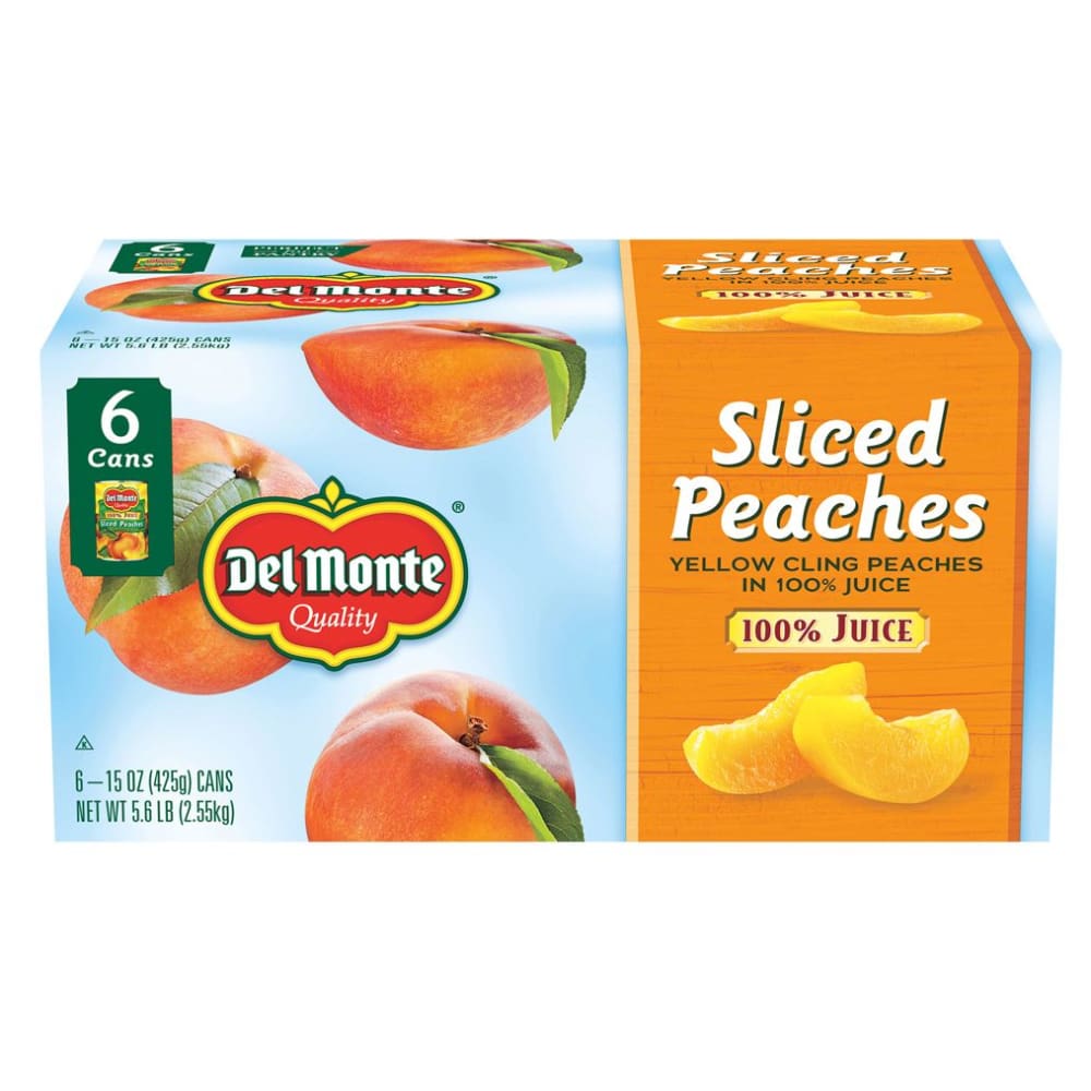 Del Monte Sliced Peaches in 100% Juice 6 pk./15 oz. - Del Monte