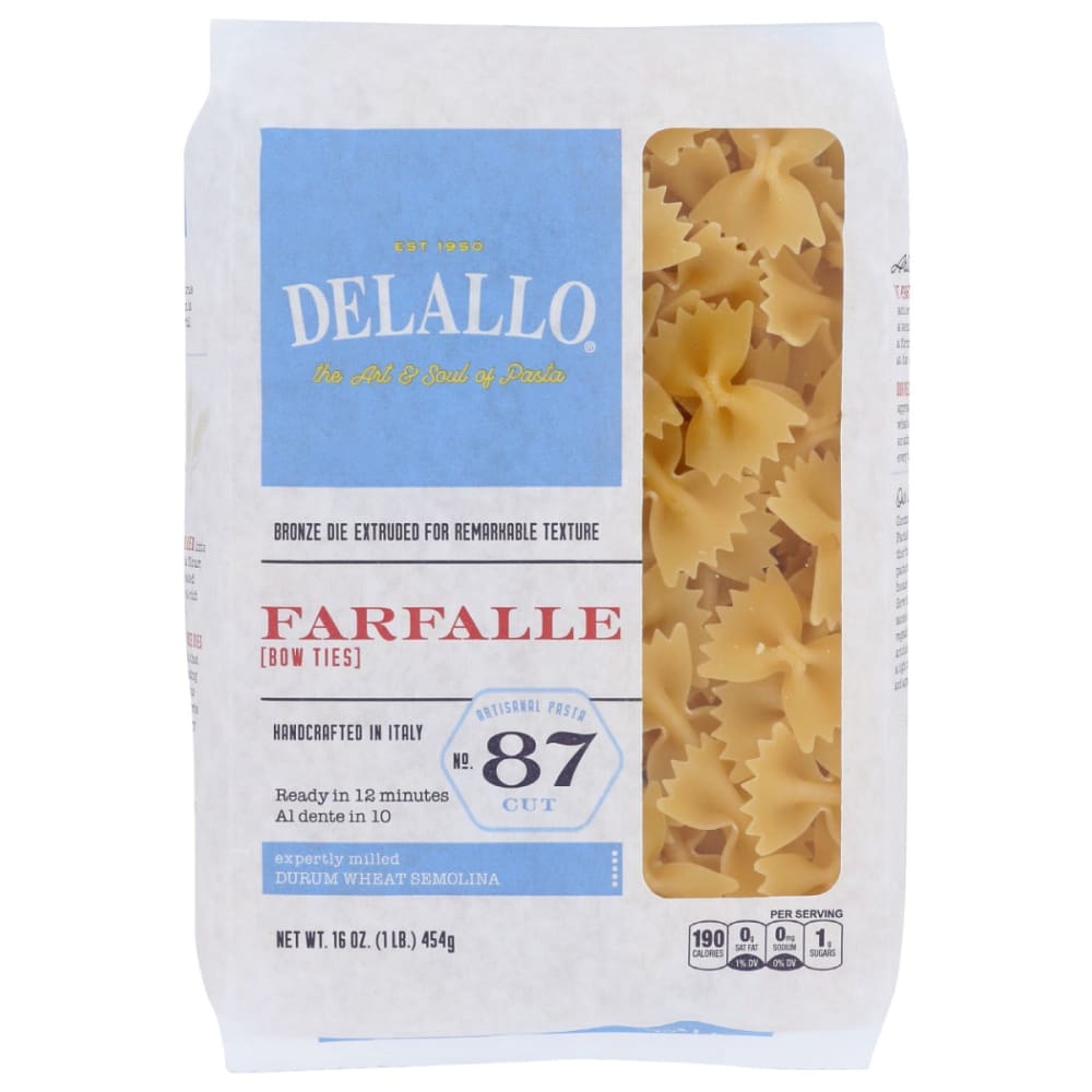 DELALLO: Farfalle #87 16 OZ (Pack of 5) - Grocery > Pantry > Pasta and Sauces - Delallo