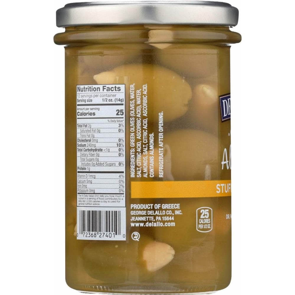 DELALLO Delallo Olives Almond Stuffed, 5.82 Oz