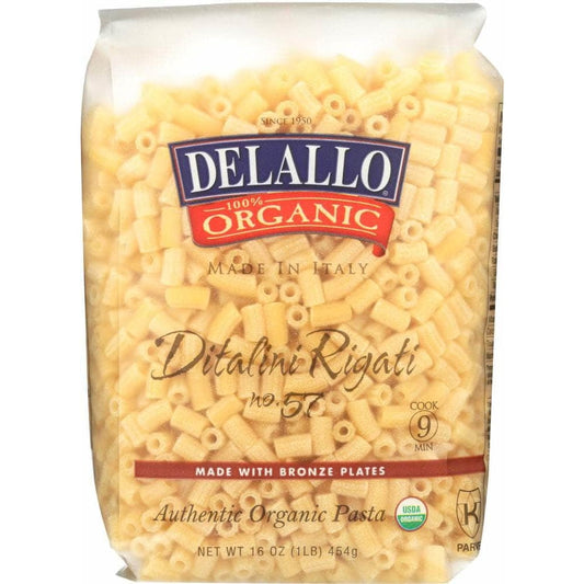 DELALLO Delallo Organic Ditalini Rigati No. 57 Pasta, 16 Oz