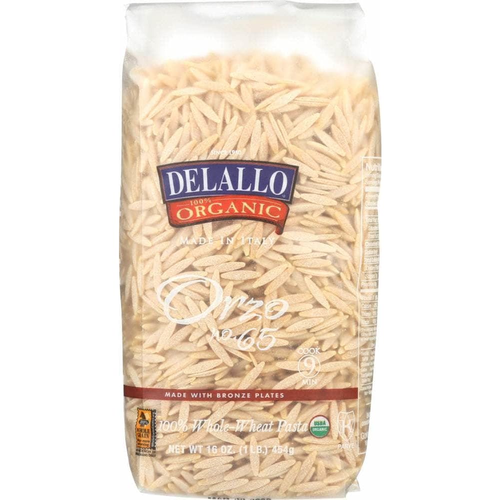 Delallo Delallo Orzo No. 65 100% Organic Whole Wheat Pasta, 16 oz