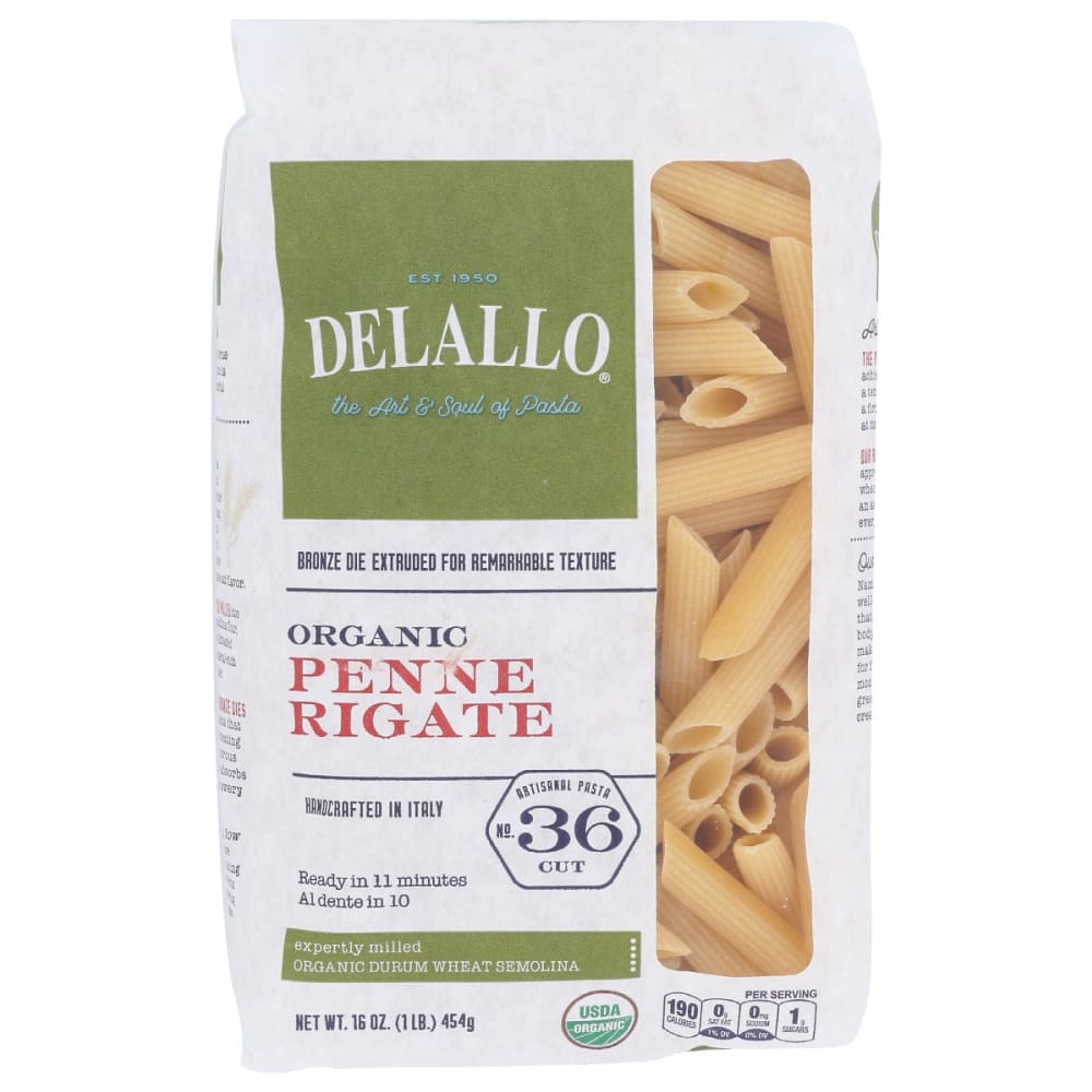 DELALLO: Pasta Semolina Penne Rigati Org 16 oz - Grocery > Pantry > Pasta and Sauces - Delallo