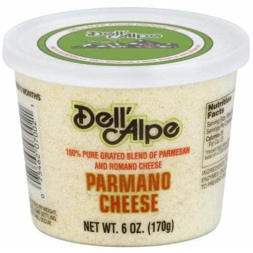 DELL ALPE Grocery > Dairy, Dairy Substitutes and Eggs > Cheeses DELL ALPE Grated Parmano Cheese, 6 oz