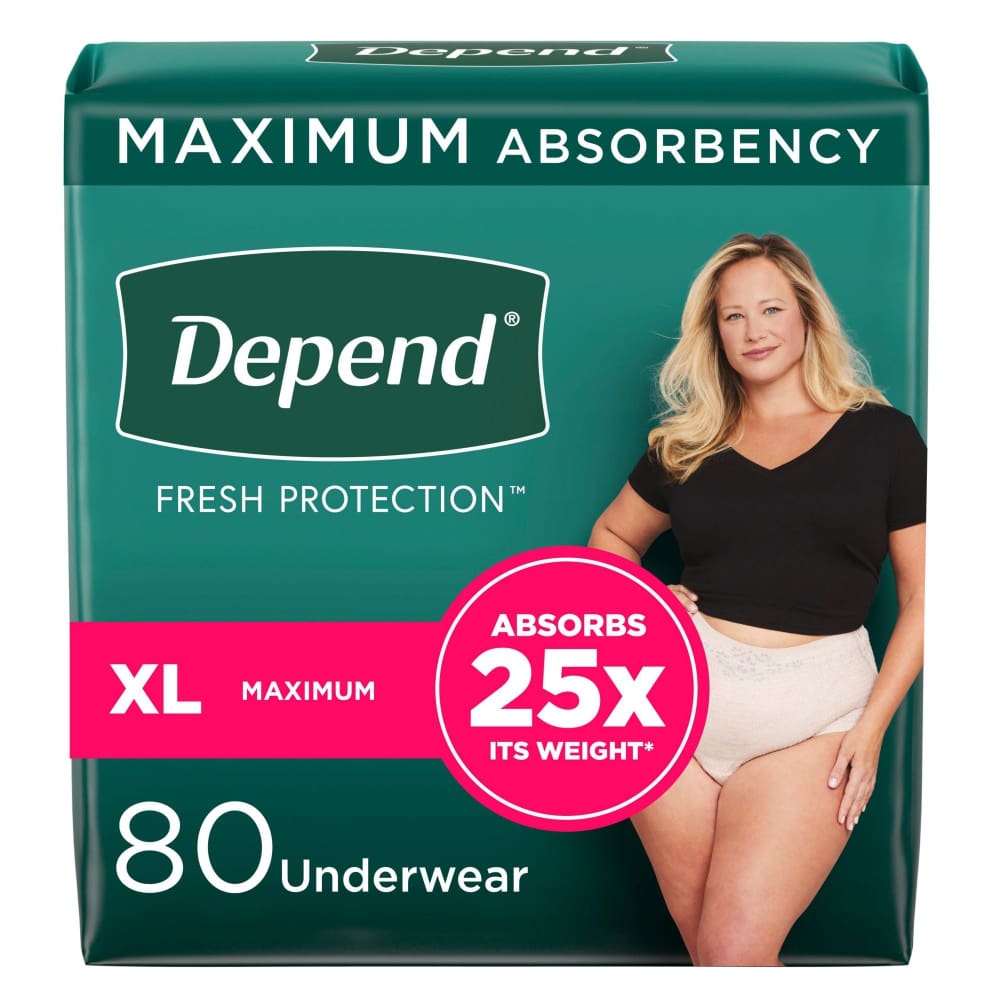 Depend Fit-Flex Extra Large Maximum Absorbency Underwear for Women 80 ct. - Home/Health & Beauty/Personal Care/Incontinence/ - Depend