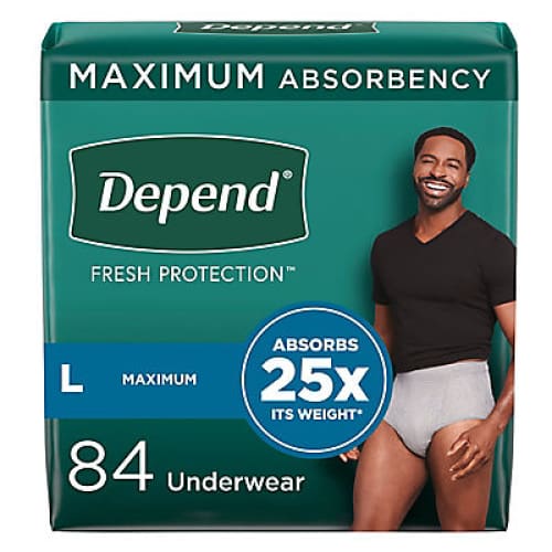 Depend Fresh Protection Adult Incontinence Underwear for Men Large - Grey 84 ct. - Home/Personal Care/Personal Care Value Packs & Bundles/ -