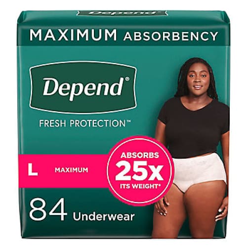 Depend Fresh Protection Adult Incontinence Underwear for Women Large - Blush 84 ct. - Home/Personal Care/Personal Care Value Packs &