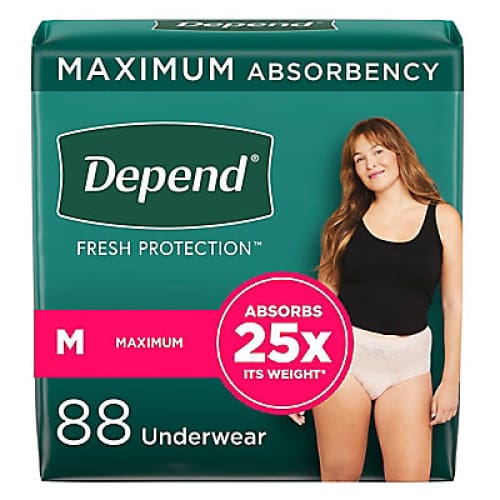Depend Fresh Protection Adult Incontinence Underwear for Women Medium - Blush 88 ct. - Home/Personal Care/Personal Care Value Packs &