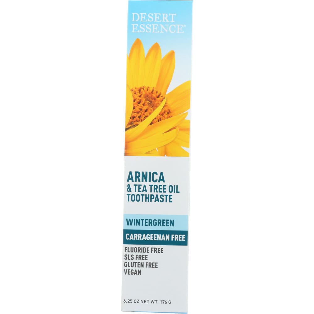 DESERT ESSENCE: Arnica Tea Tree Oil Carrageenan Free Toothpaste 6.25 oz (Pack of 4) - Beauty & Body Care > Oral Care > Toothpastes &