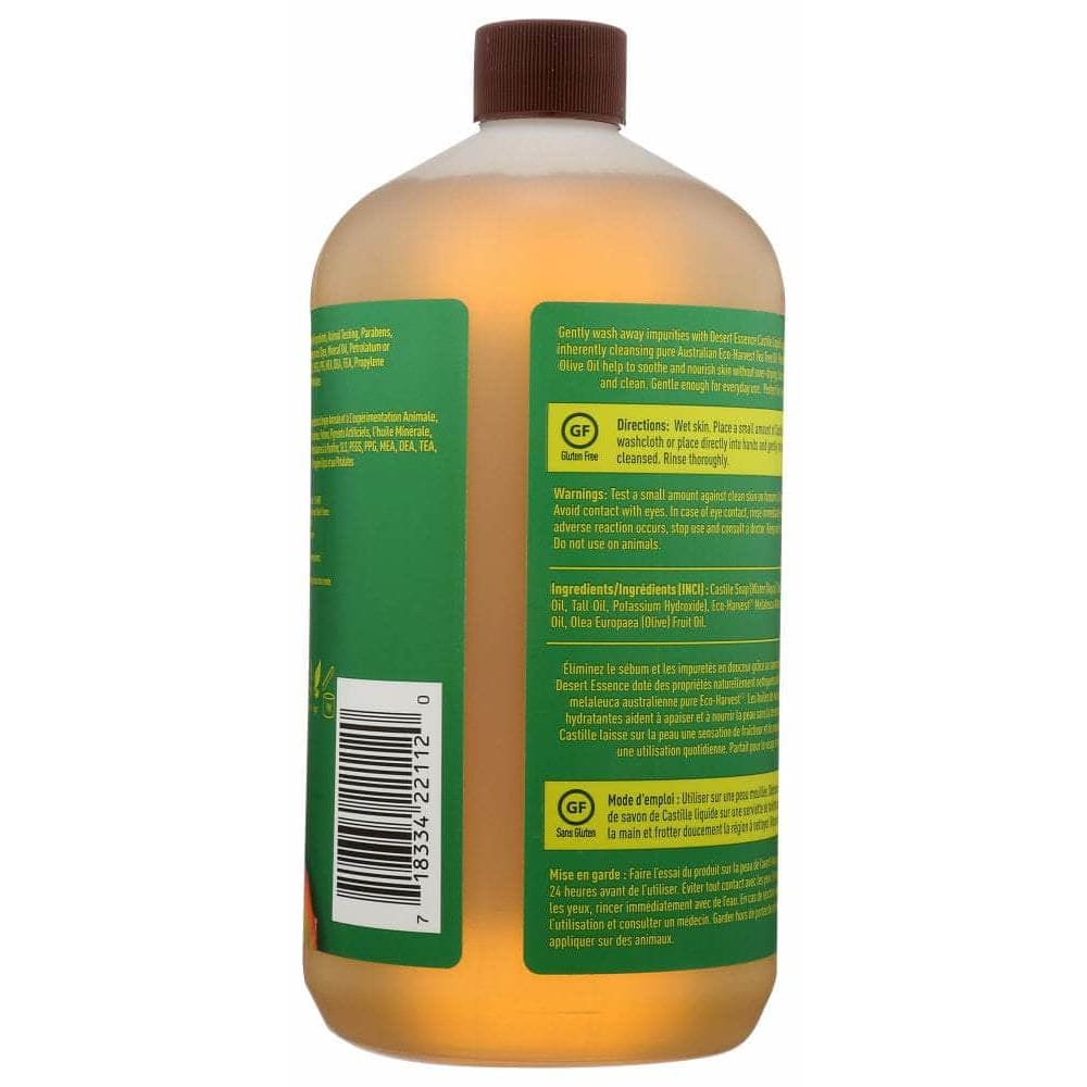 DESERT ESSENCE Desert Essence Castile Liquid Soap With Eco-Harvest Tea Tree Oil, 32 Oz