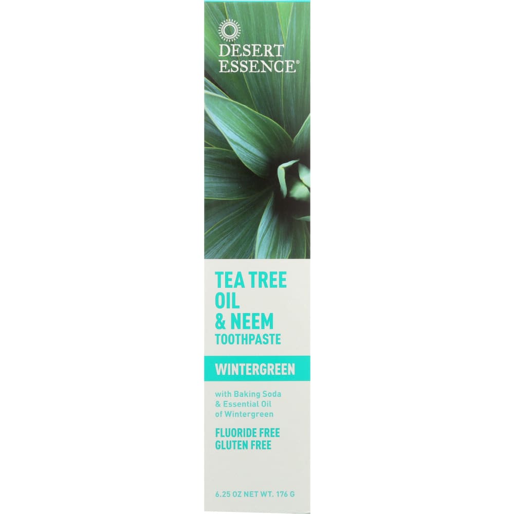 Desert Essence Natural Tea Tree Oil And Neem Toothpaste Wintergreen 6.25 Oz (Case of 3) - DESERT ESSENCE