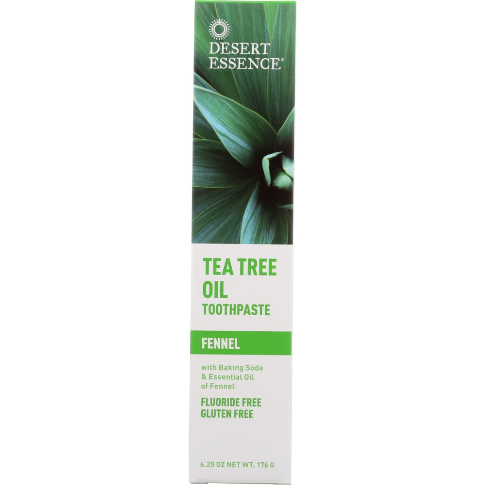 Desert Essence Natural Tea Tree Oil Toothpaste Fennel 6.25 Oz (Case of 3) - DESERT ESSENCE