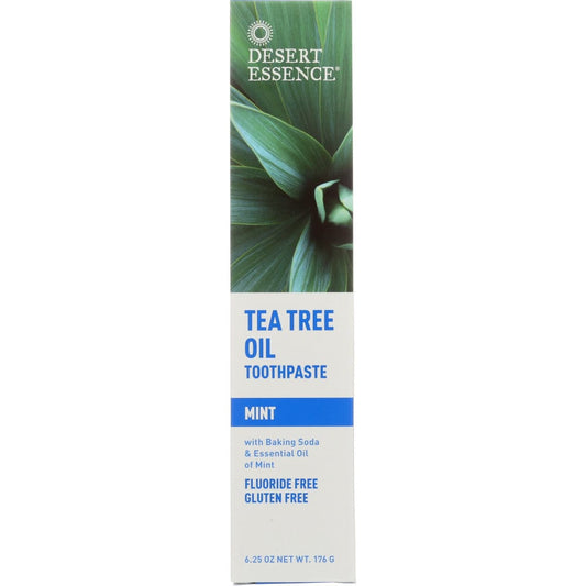 Desert Essence Natural Tea Tree Oil Toothpaste Mint 6.25 Oz (Case of 3) - DESERT ESSENCE