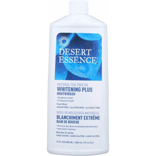 DESERT ESSENCE Desert Essence Natural Tea Tree Oil Whitening Plus Mouthwash Cool Mint, 16 Oz