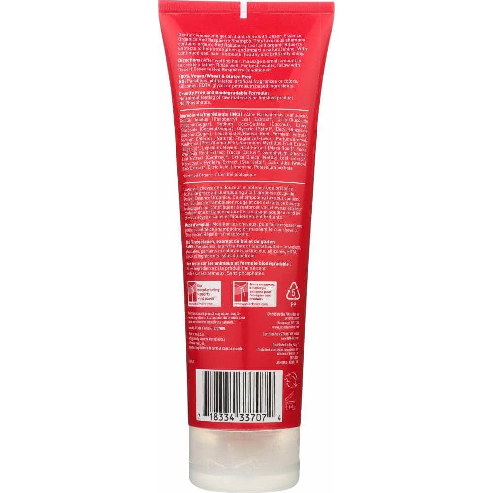 DESERT ESSENCE Desert Essence Organic Shampoo Shine For All Hair Types Red Raspberry, 8 Oz