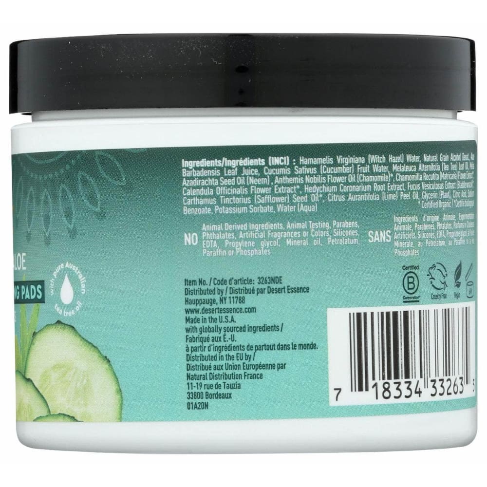 DESERT ESSENCE Desert Essence Pad Cleansing Ccmbr Aloe, 50 Pc