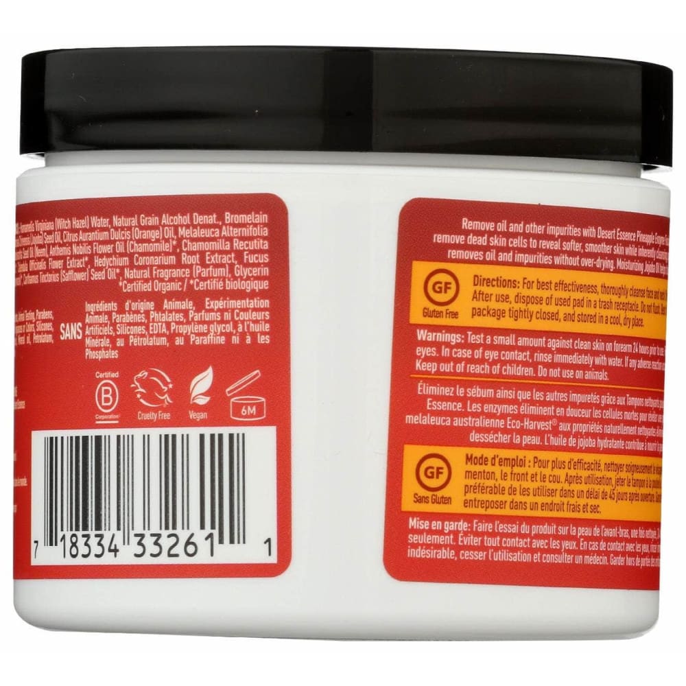 DESERT ESSENCE Desert Essence Pad Cleansing Pnapl Enzym, 50 Pc