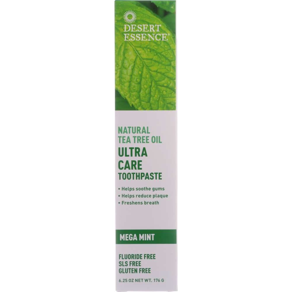 Desert Essence Ultra Care Toothpaste Tea Tree Oil Mega Mint 6.25 Oz (Case of 3) - DESERT ESSENCE
