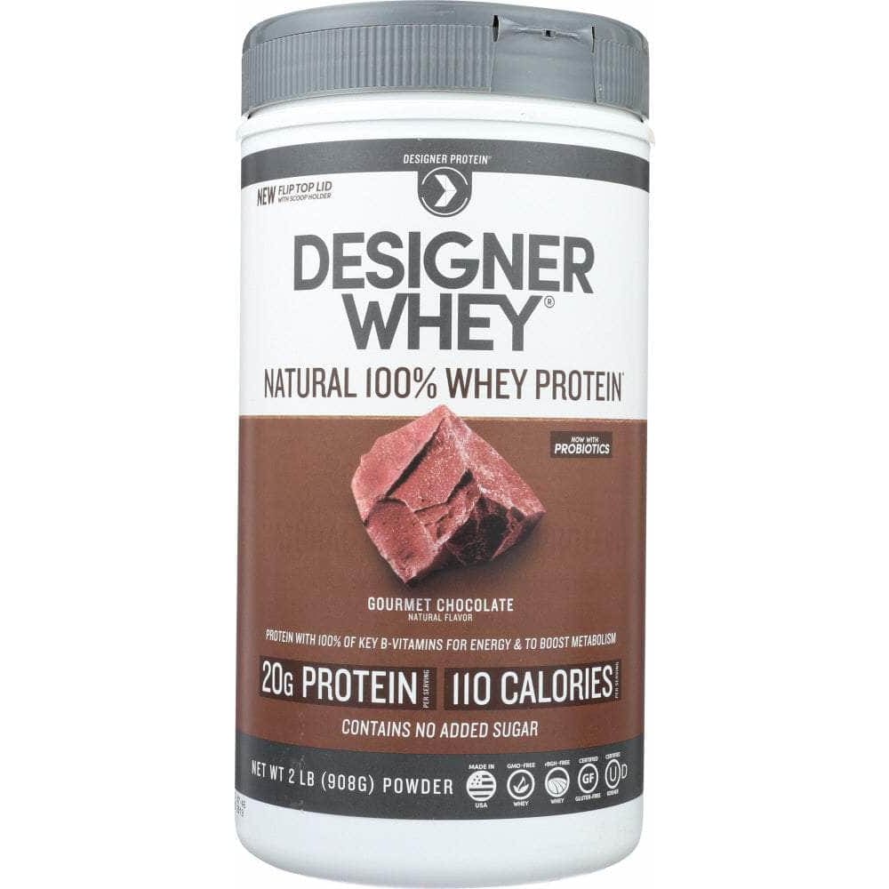 DESIGNER PROTEIN Designer Protein Whey 100% Premium Powder Gourmet Chocolate, 2 Lb