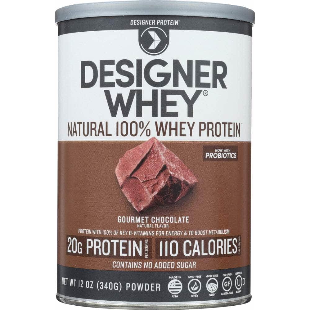 DESIGNER PROTEIN Designer Protein Whey Gourmet Chocolate Protein Powder, 12 Oz